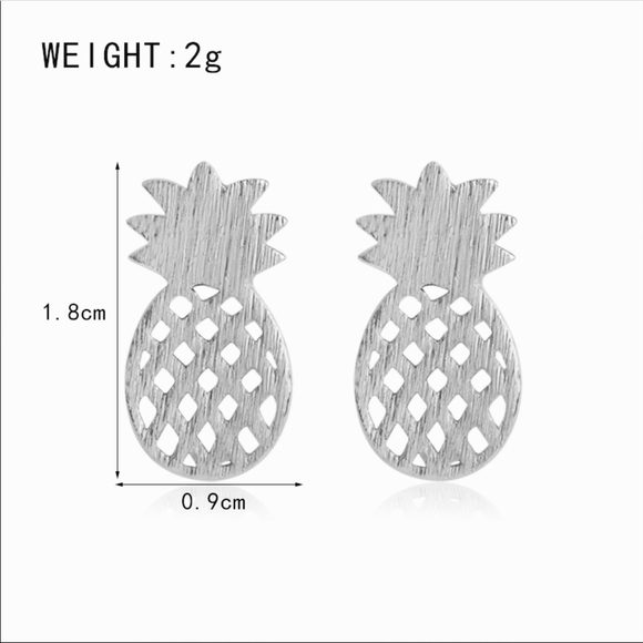 (Q3) 🦄5 for $35🦄 Silver Pineapple Earrings - Picture 2 of 4